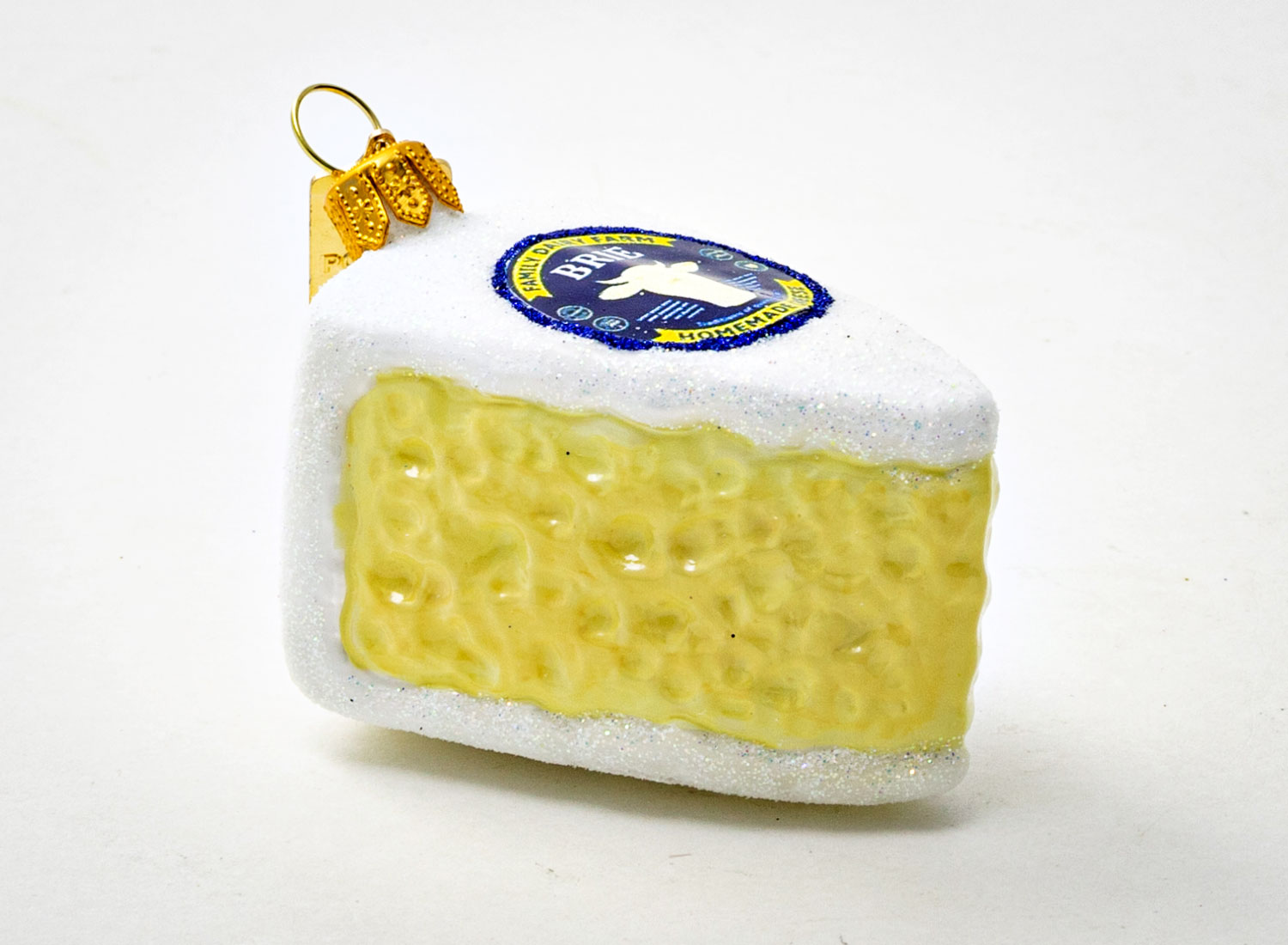 Елочная игрушка «Сыр Brie» Стекло. 75 x 50 мм.