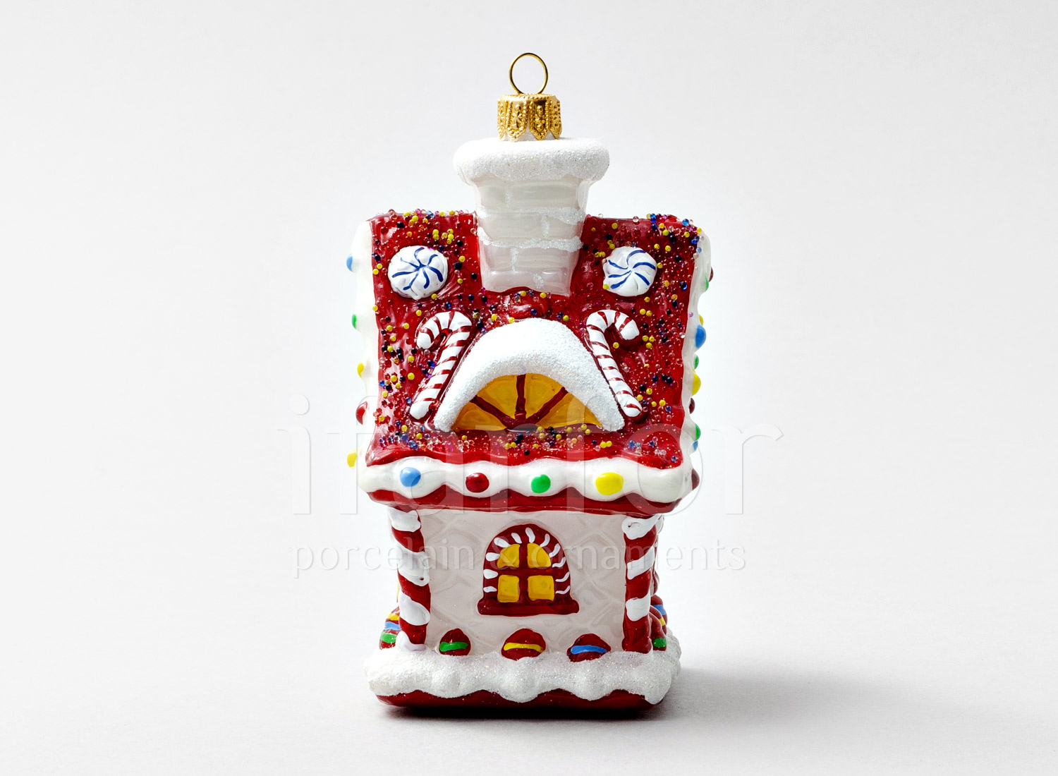 Елочная игрушка «Пряничный домик» Стекло. 85 x 125 мм.