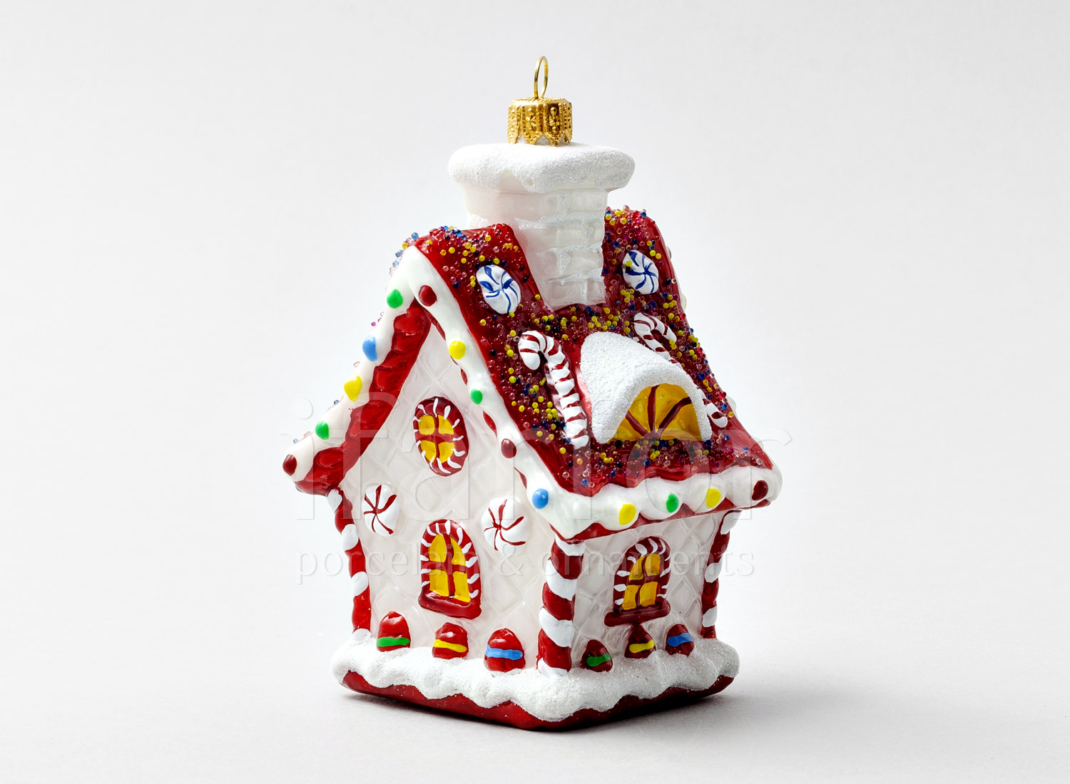Елочная игрушка «Пряничный домик» Стекло. 85 x 125 мм.