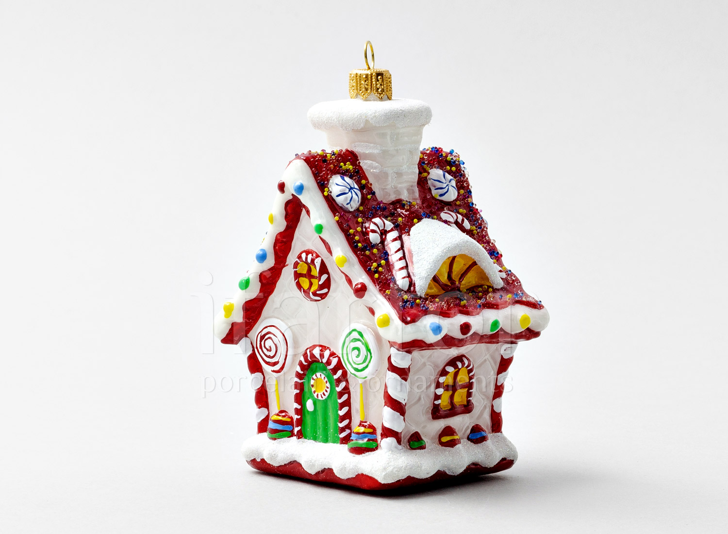 Елочная игрушка «Пряничный домик» Стекло. 85 x 125 мм.