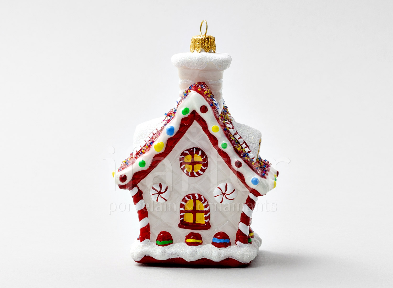 Елочная игрушка «Пряничный домик» Стекло. 85 x 125 мм.