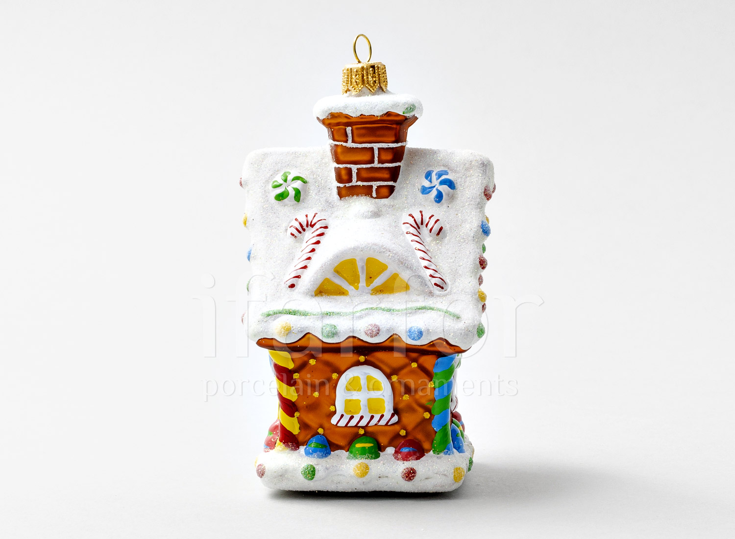 Елочная игрушка «Пряничный домик» Стекло. 85 x 130 мм.
