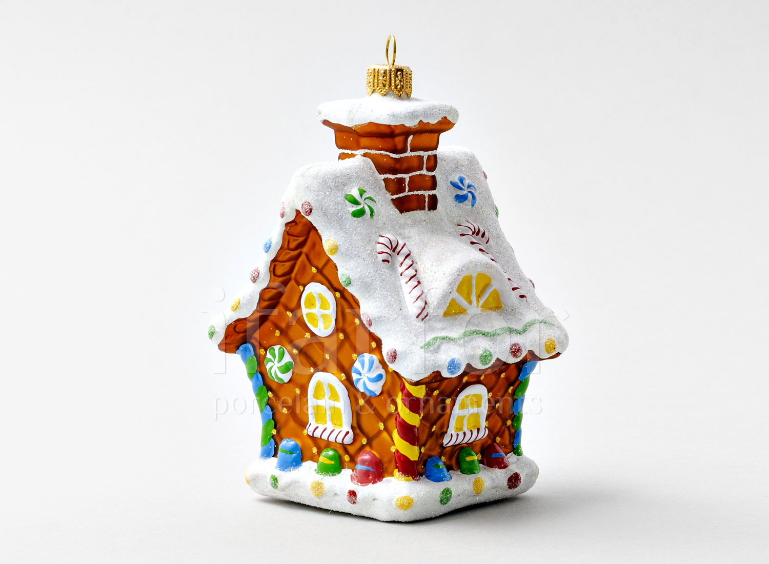 Елочная игрушка «Пряничный домик» Стекло. 85 x 130 мм.