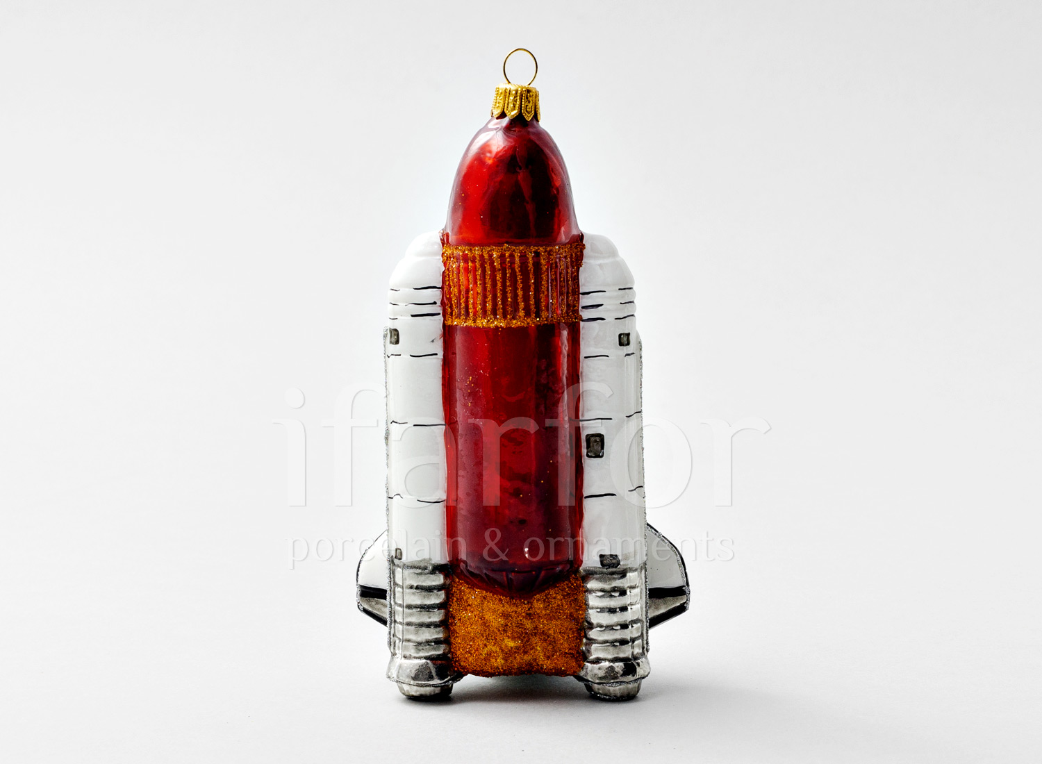Елочная игрушка «Космический корабль Шаттл» Стекло. 85 x 155 мм.