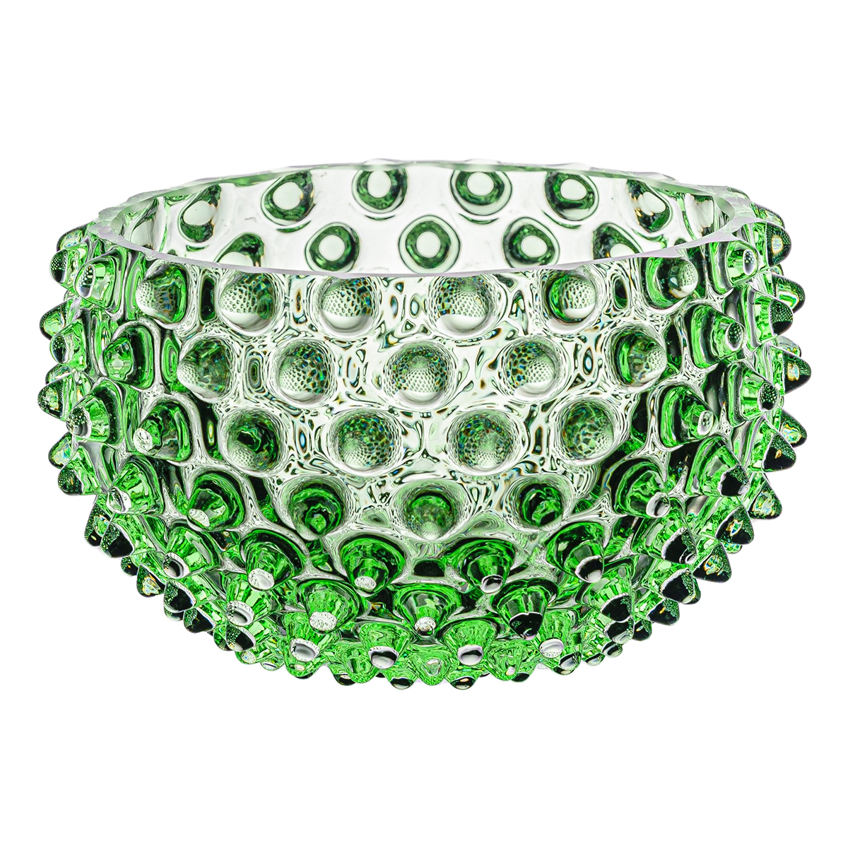 Ваза для конфет «Светло-зелёный» Форма: Hobnail Tapas. Стекло. 115 x 70 мм.
