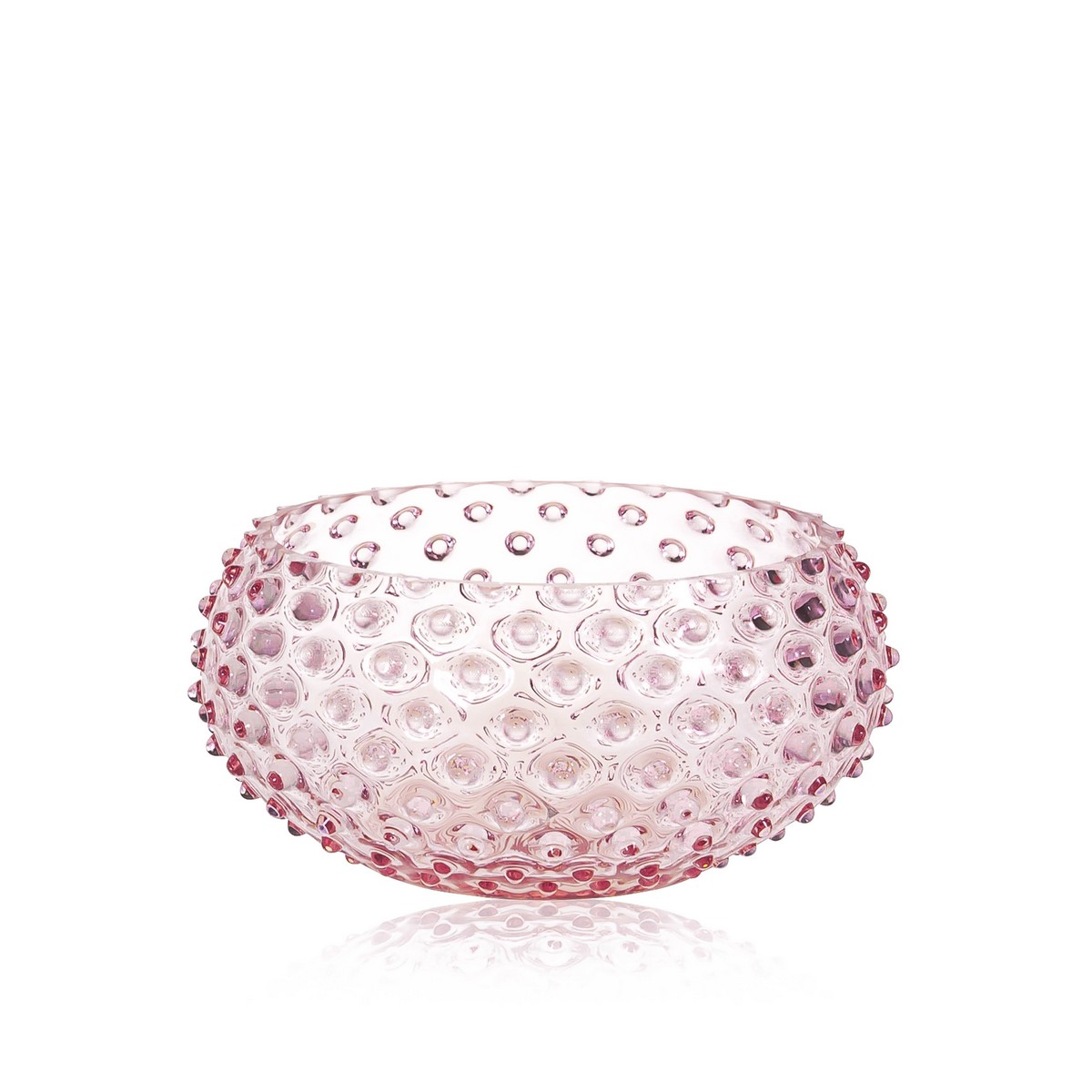 Ваза для фруктов «Розовый» Форма: Hobnail Tapas. Стекло. 230 x 100 мм.