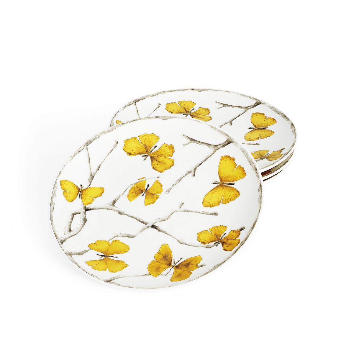 Набор тарелок «Butterfly Ginkgo» 4 предмета Фарфор. 150 x 13 мм.