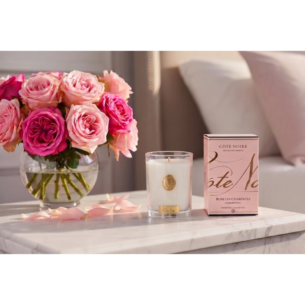 Свеча ароматическая «Charente Rose» Форма: Charente Rose. Хрусталь. 80 x 125 мм.
