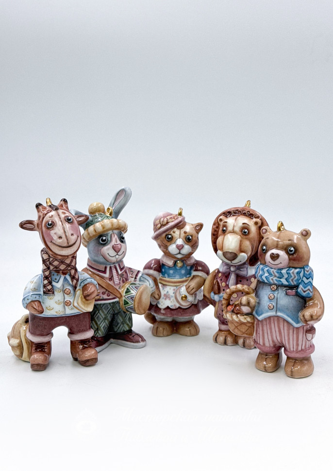 Елочная игрушка «Плюшевый мишка» Фарфор. 65 x 95 мм.
