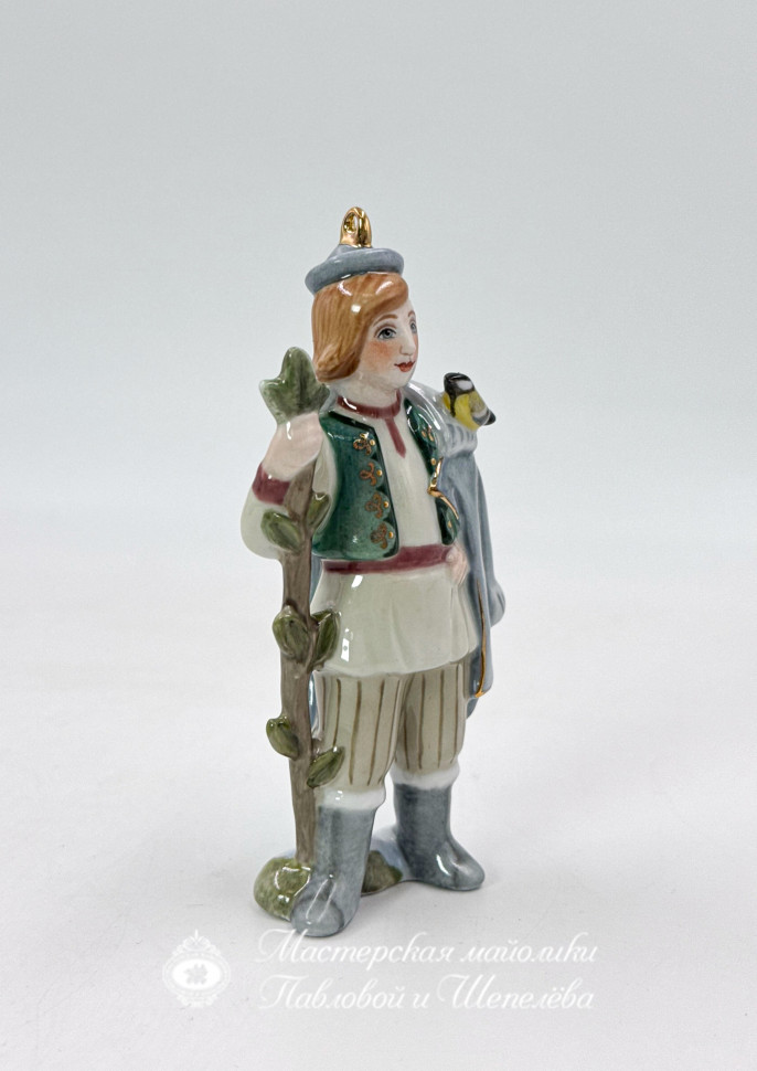 Елочная игрушка «Двенадцать месяцев. Апрель» Фарфор. 54 x 115 мм.