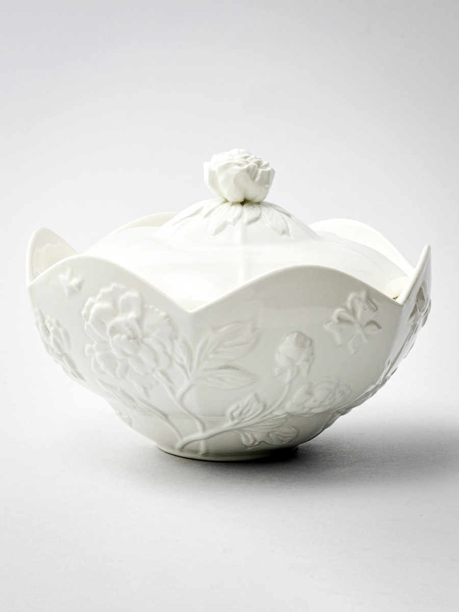 Конфетница «Цветочный рельеф Ivory» Фарфор