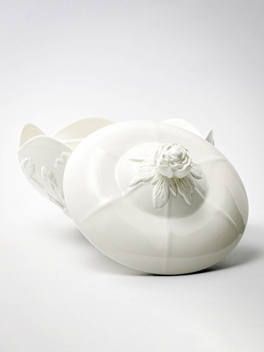 Конфетница «Цветочный рельеф Ivory» Фарфор
