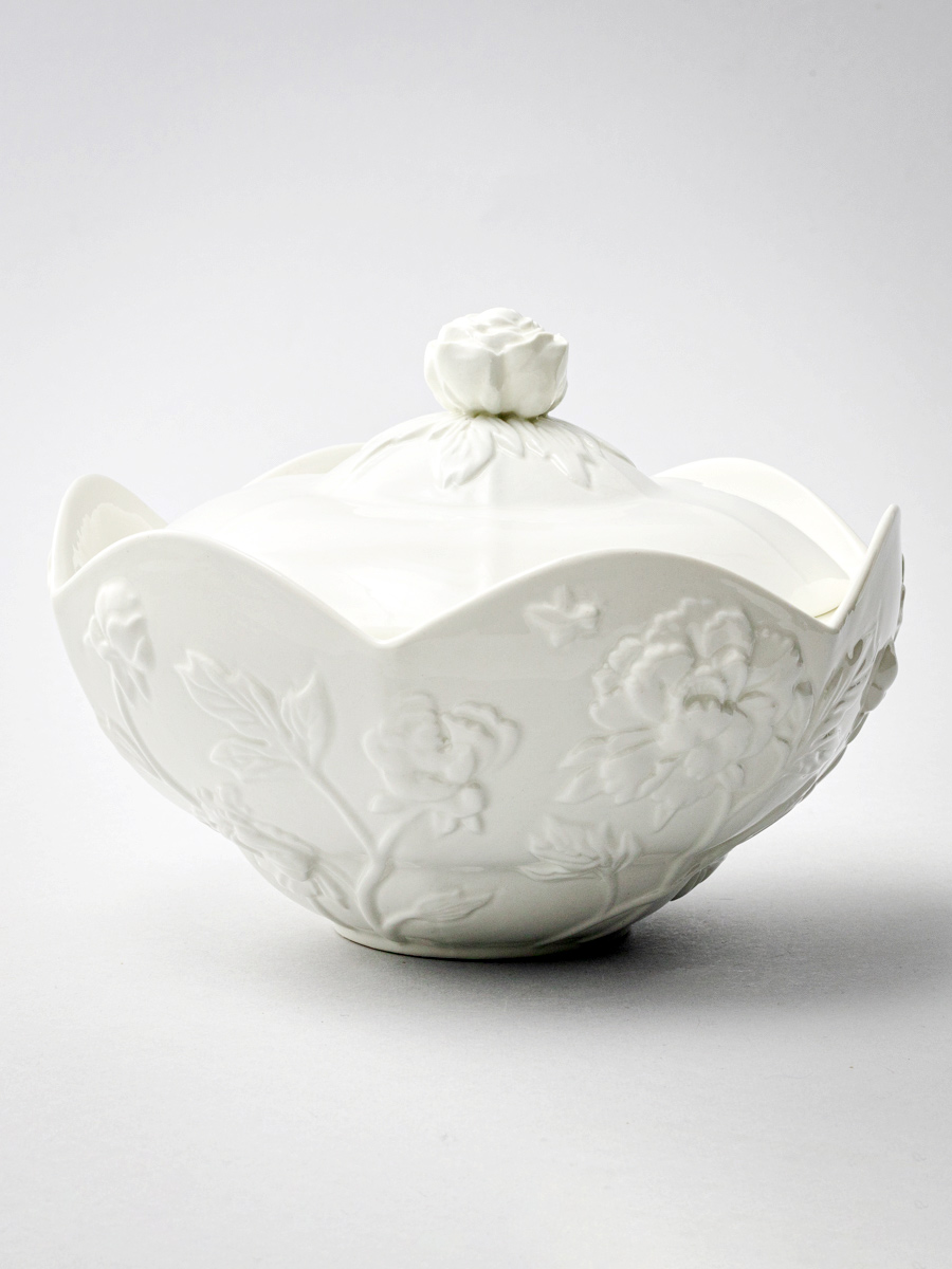Конфетница «Цветочный рельеф Ivory» Фарфор