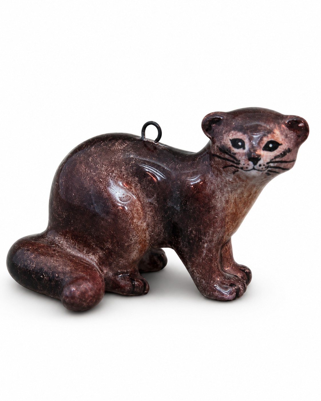 Елочная игрушка «Соболь» Майолика. 65 x 40 мм.