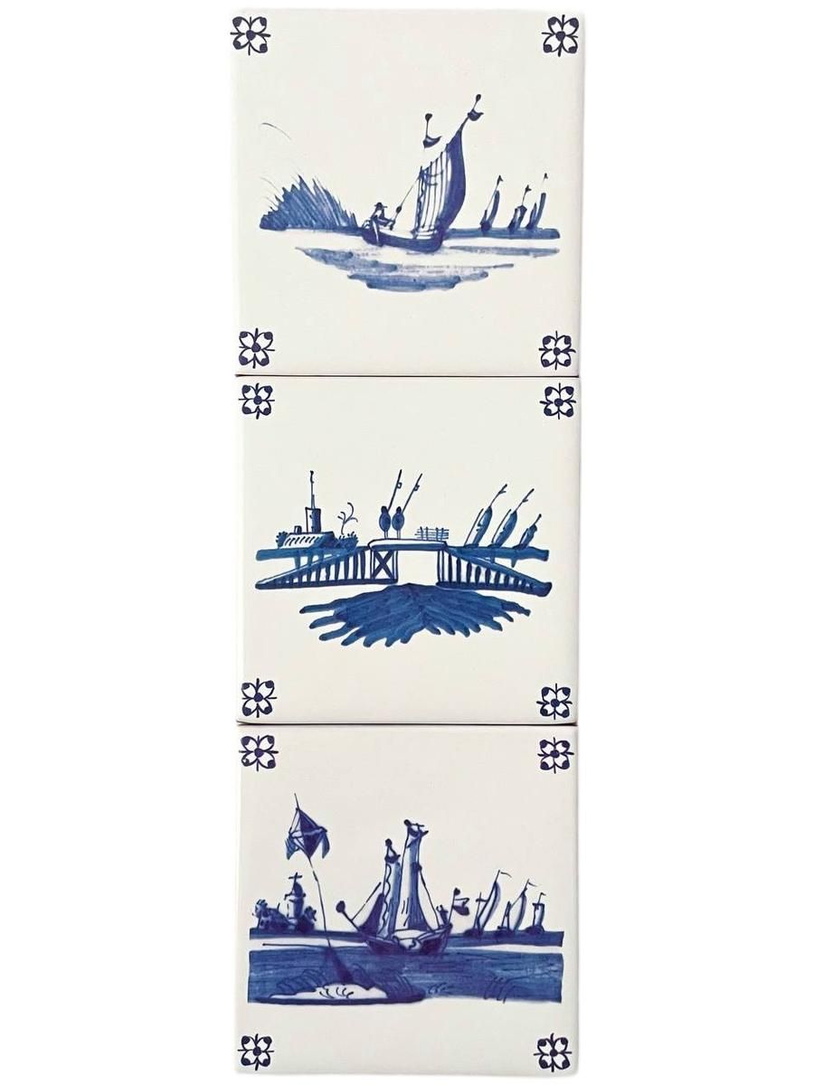 Набор изразцов «Голландский. Морской стиль» Керамика. 97 x 97 мм.