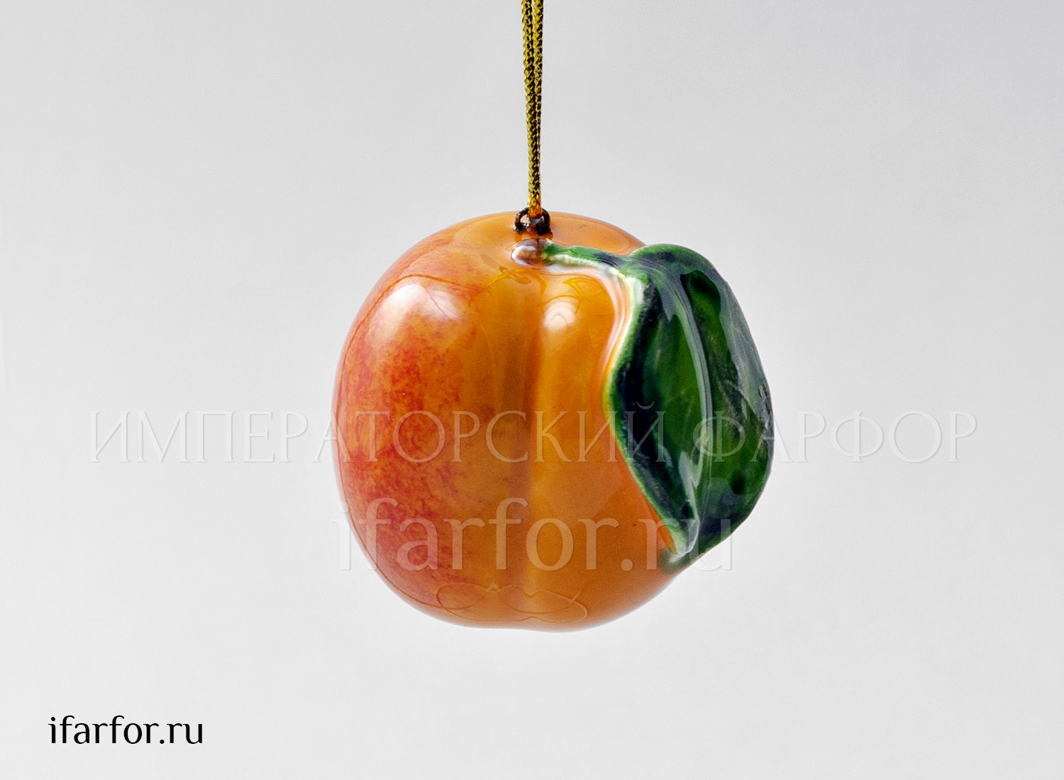 Елочная игрушка «Персик мини» Форма: Персик мини. Майолика. 40 x 40 мм.
