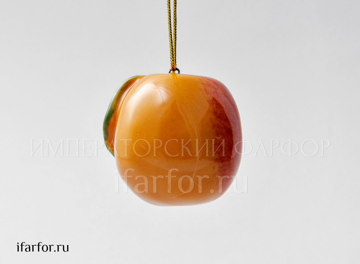 Елочная игрушка «Персик мини» Форма: Персик мини. Майолика. 40 x 40 мм.