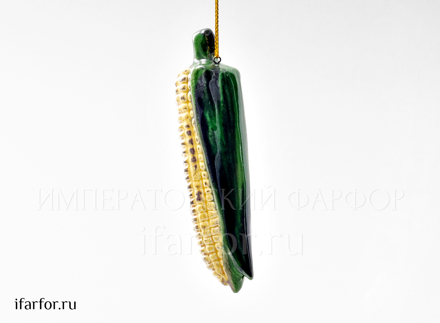 Елочная игрушка «Кукуруза мини» Форма: Кукуруза мини. Майолика. 30 x 28 x 105 мм.