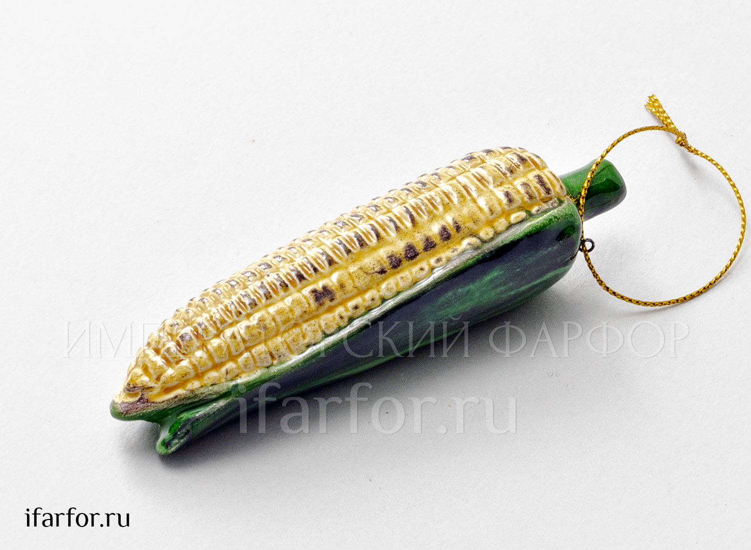 Елочная игрушка «Кукуруза мини» Форма: Кукуруза мини. Майолика. 30 x 28 x 105 мм.