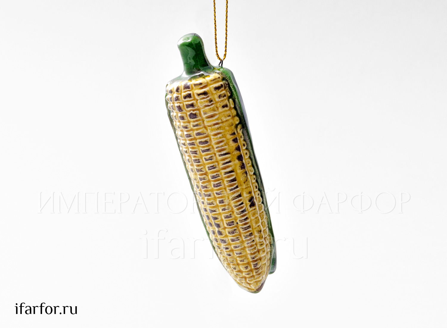 Елочная игрушка «Кукуруза мини» Форма: Кукуруза мини. Майолика. 30 x 28 x 105 мм.