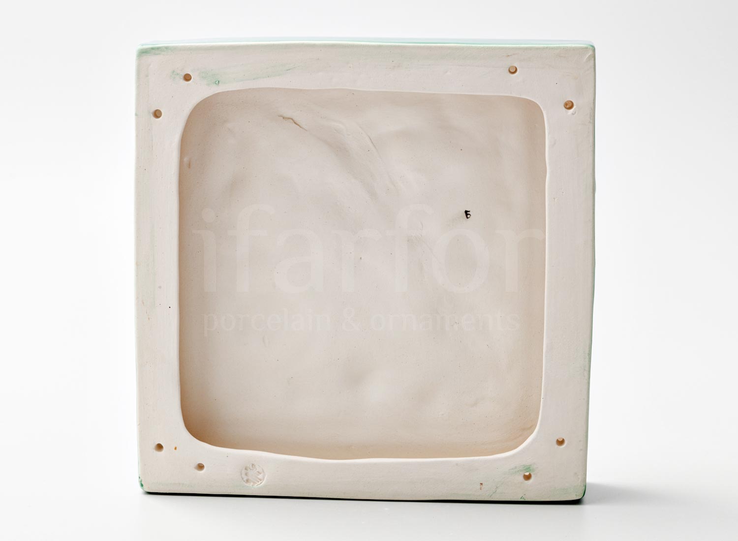 Изразец «Букет 3 бирюзовый» Майолика. 200 x 200 мм.