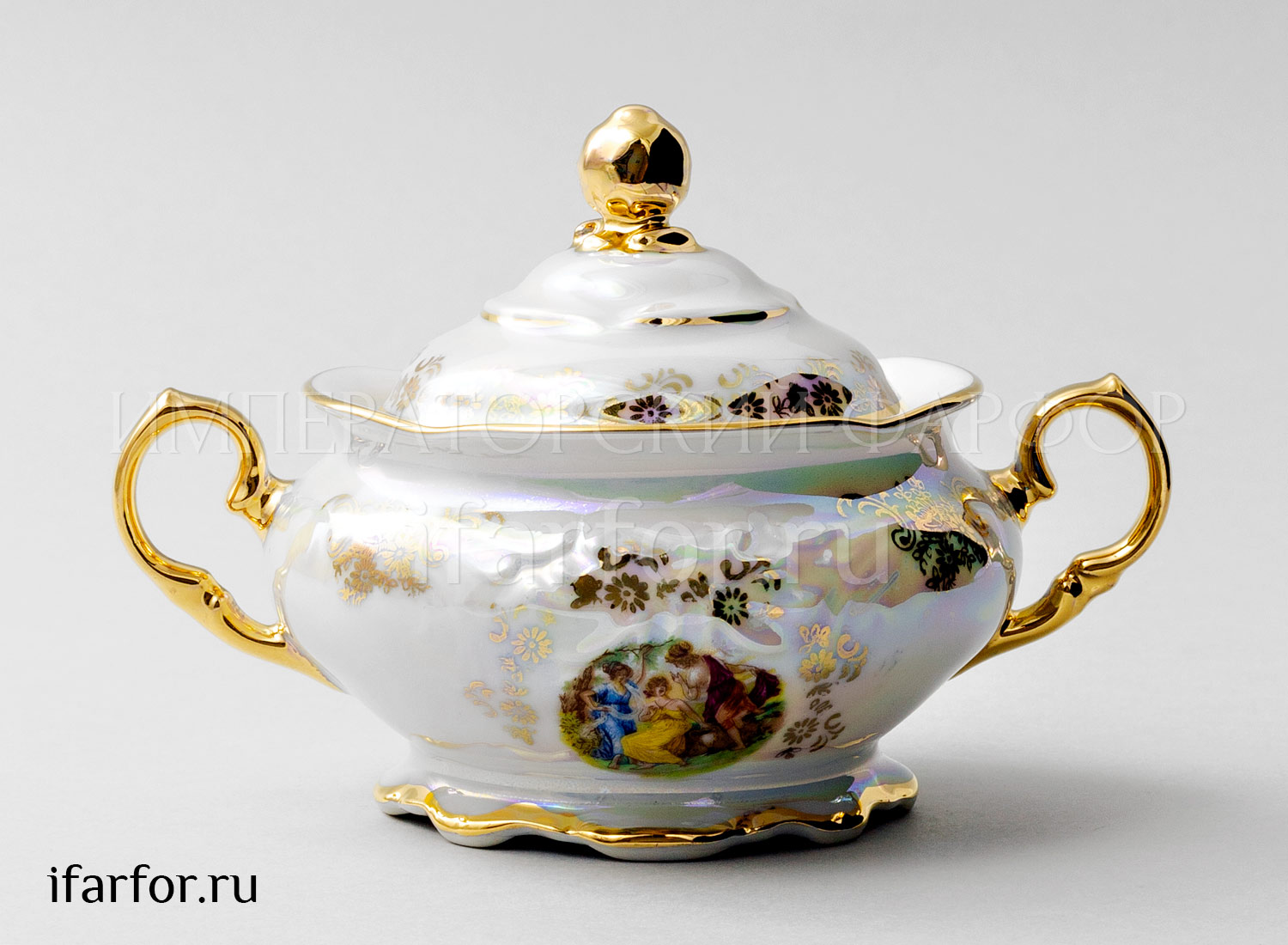 Сахарница второй сорт «Мадонна Перламутр» Форма: Фредерика Carlsbad. Фарфор. 350 мл.