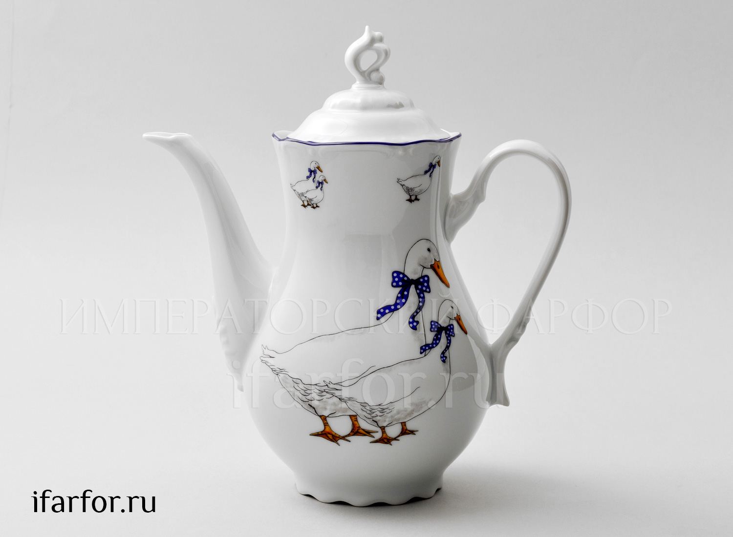 Кофейник «Констанция Гуси» Форма: Констанция. Фарфор. 1200 мл.
