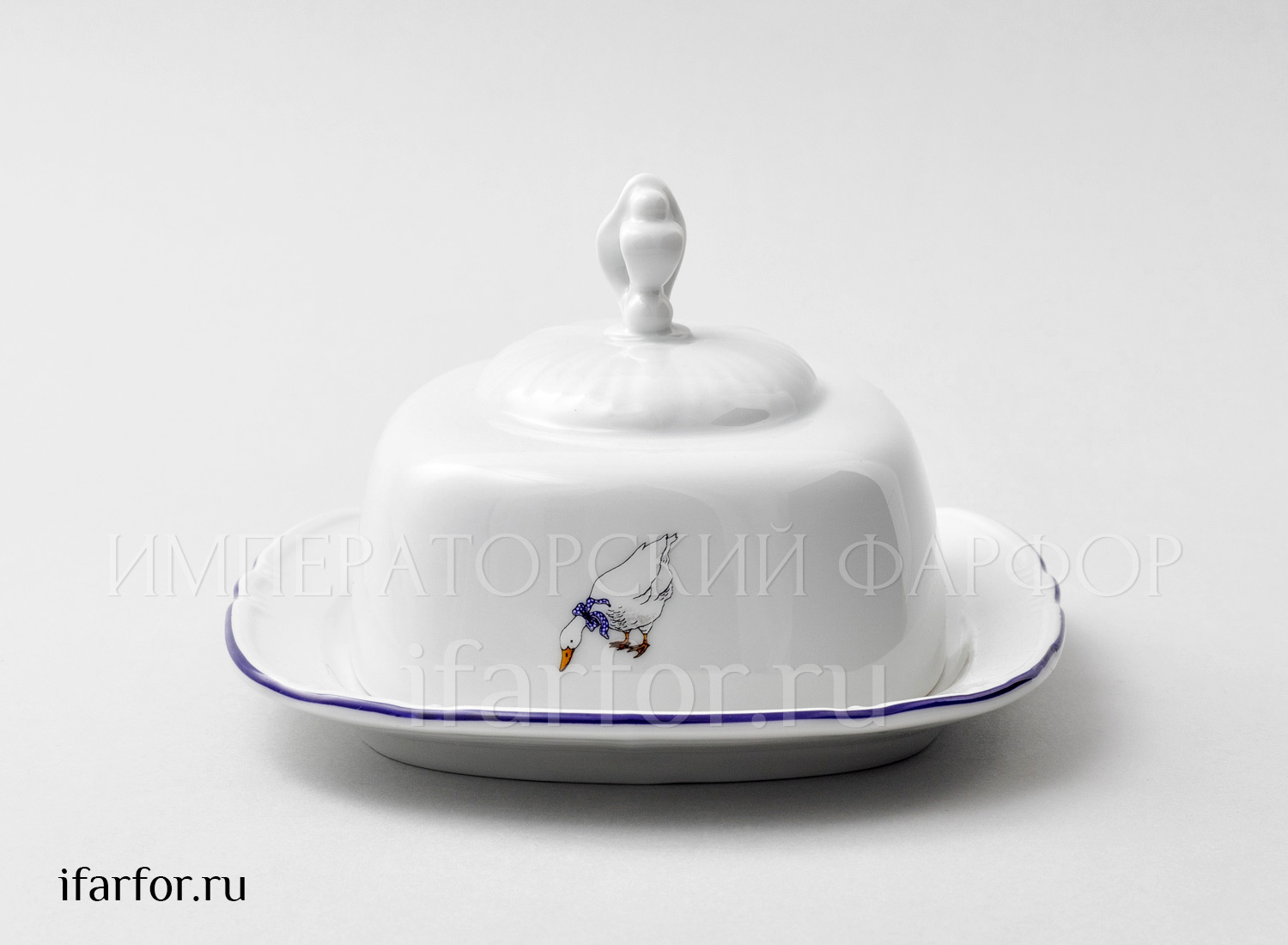 Масленка и крышка «Констанция Гуси» Форма: Констанция. Фарфор. 160 мм.