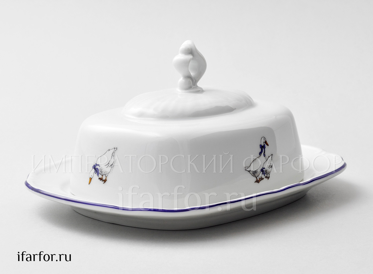 Масленка и крышка «Констанция Гуси» Форма: Констанция. Фарфор. 160 мм.