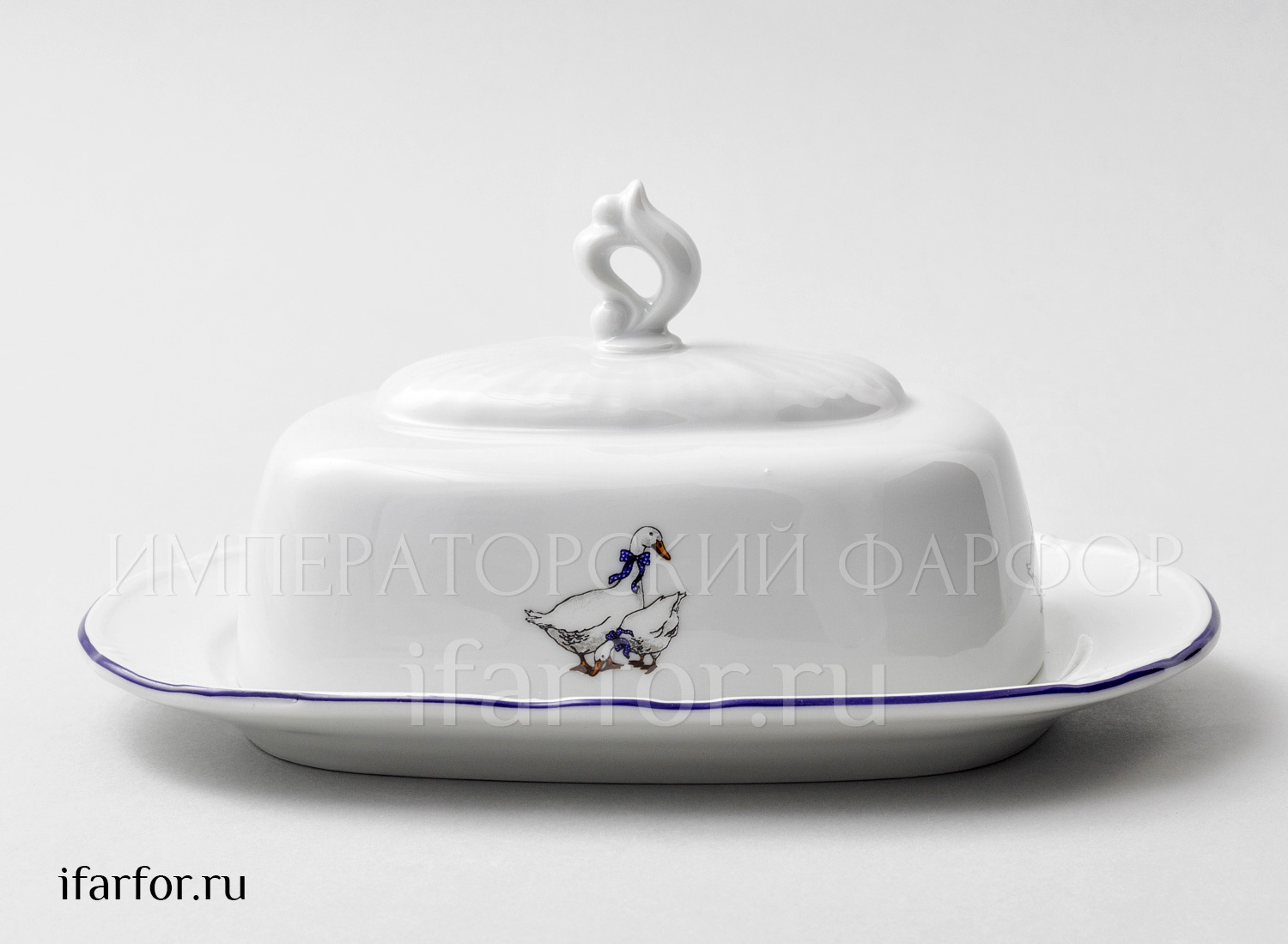 Масленка и крышка «Констанция Гуси» Форма: Констанция. Фарфор. 160 мм.