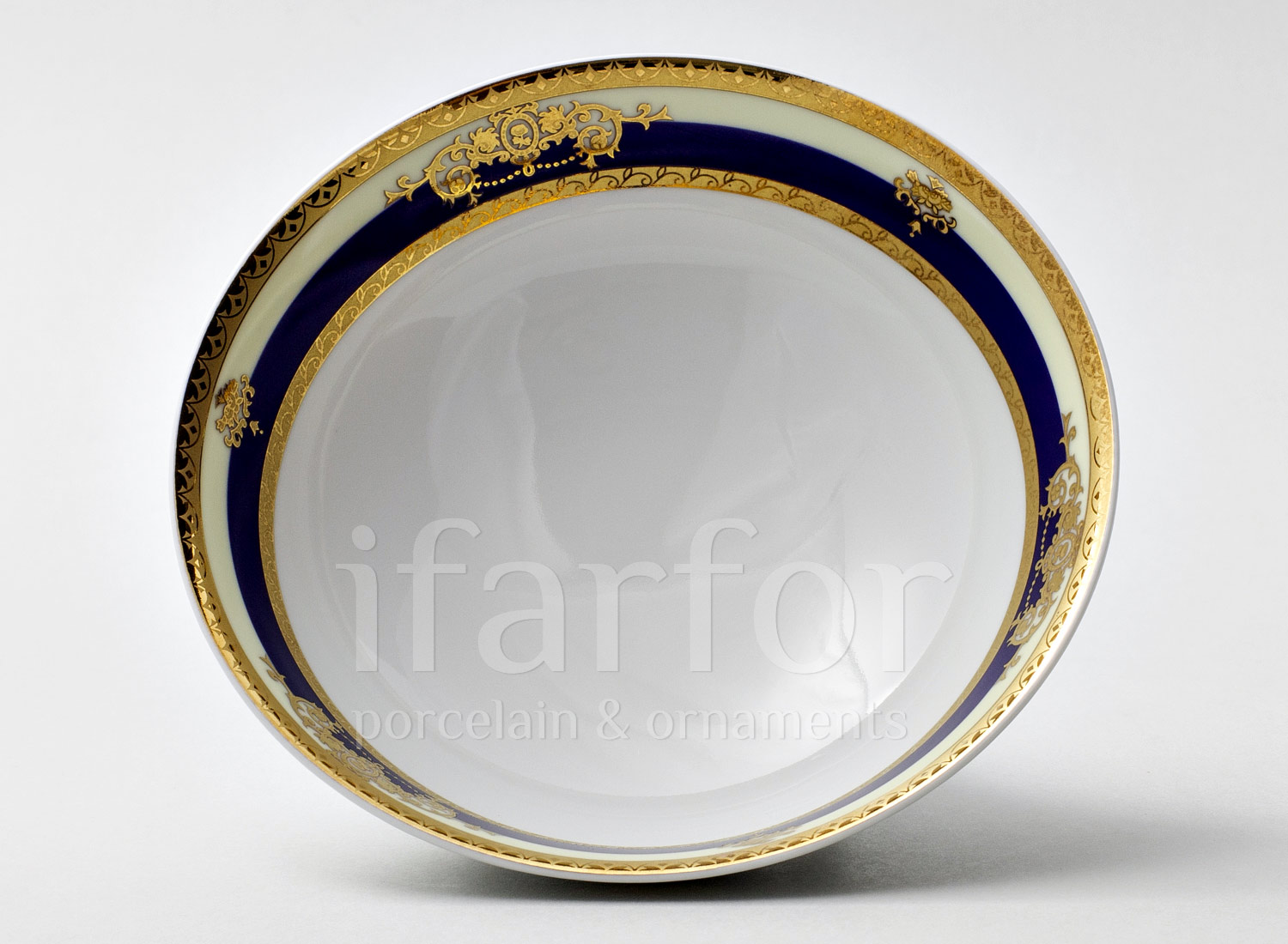 Салатник «Кобальтовая лента» Форма: Яна. Фарфор. 130 мм.