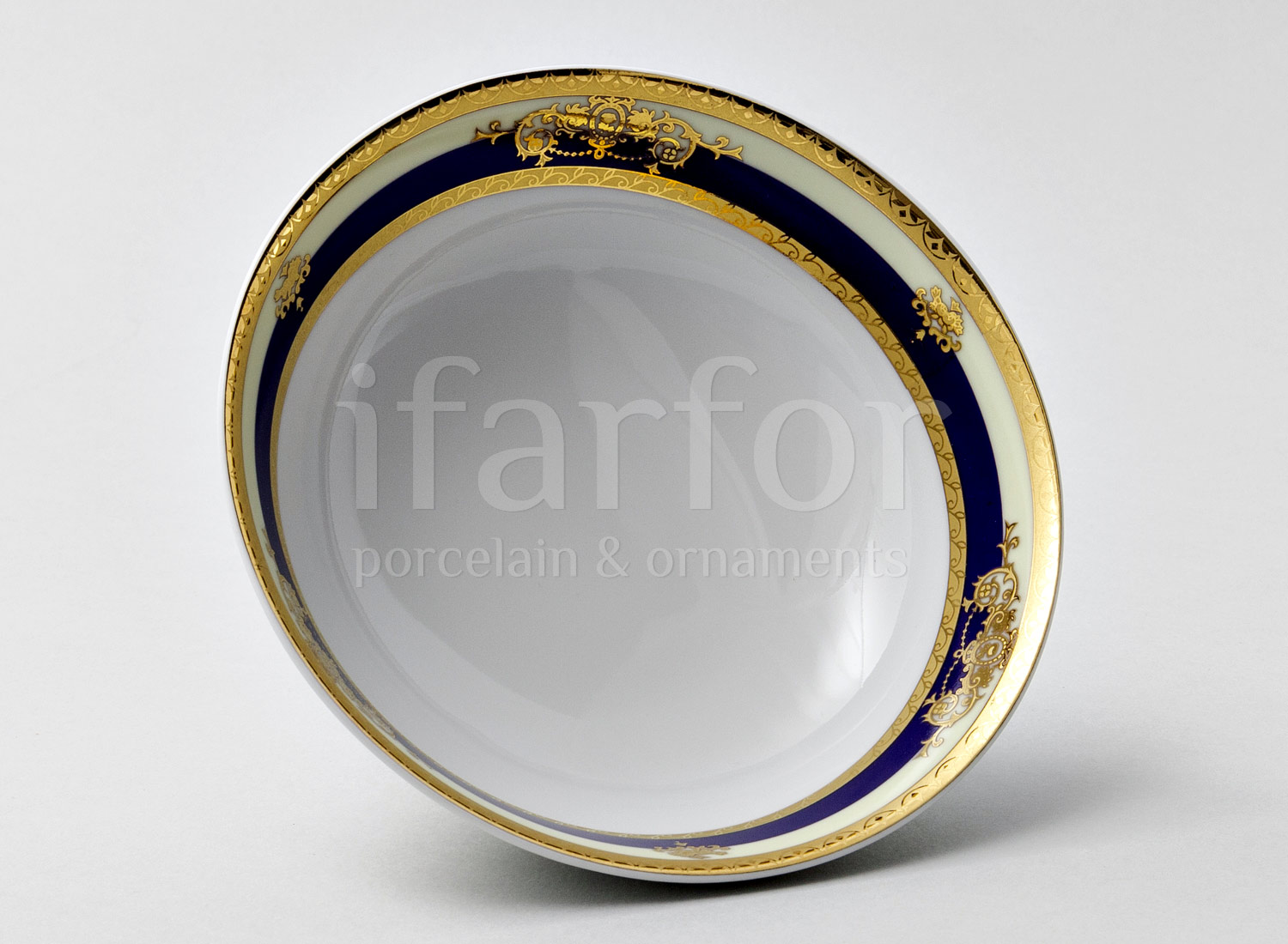 Салатник «Кобальтовая лента» Форма: Яна. Фарфор. 160 мм.