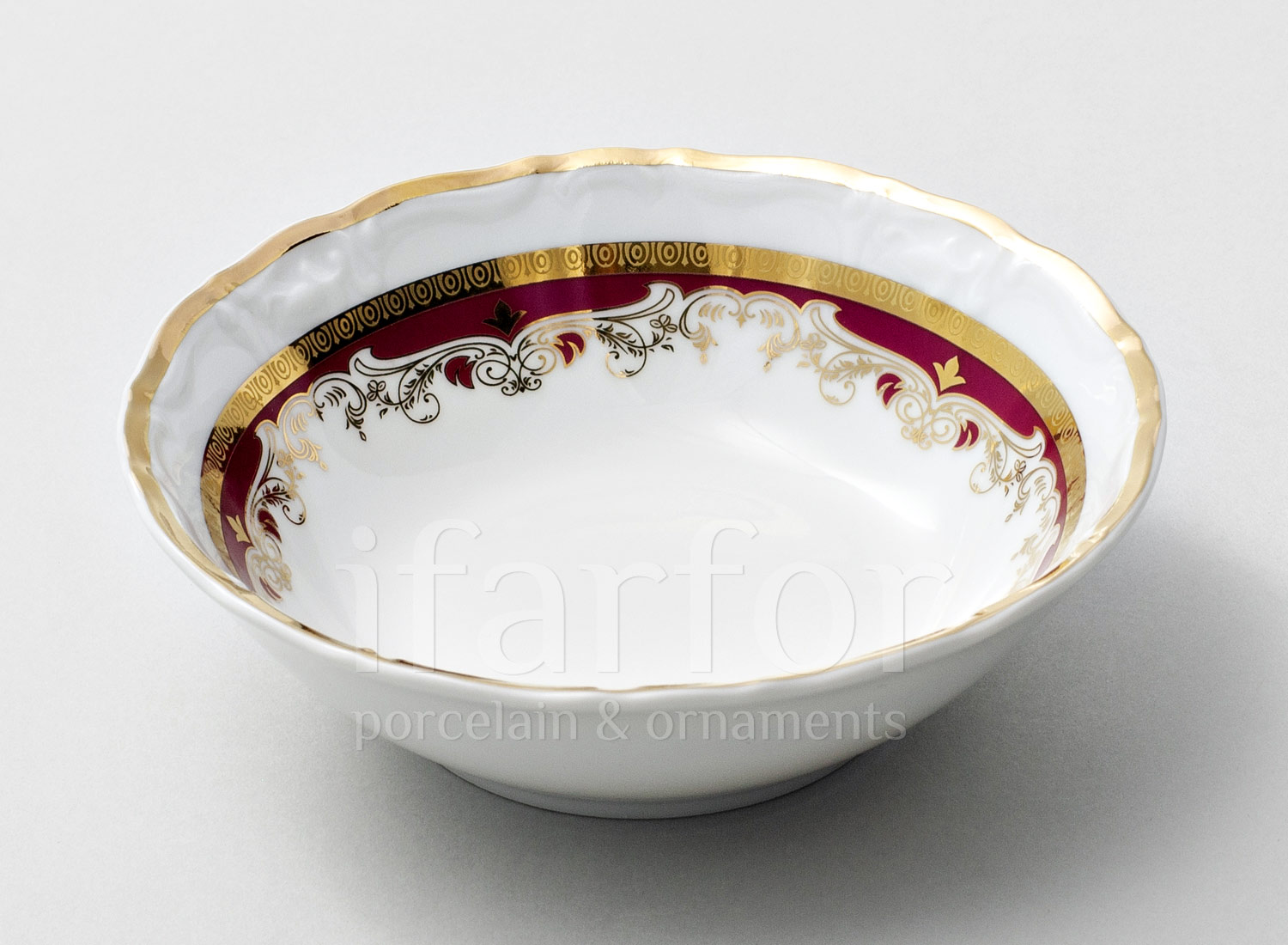 Салатник «Красная лилия» Форма: Мария Луиза. Фарфор. 130 мм.