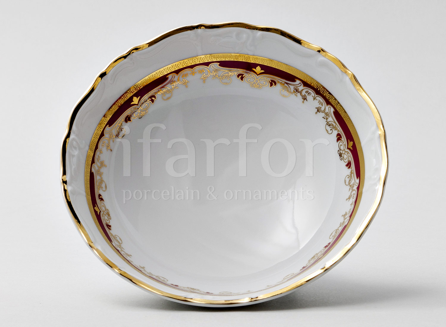 Салатник «Красная лилия» Форма: Мария Луиза. Фарфор. 160 мм.
