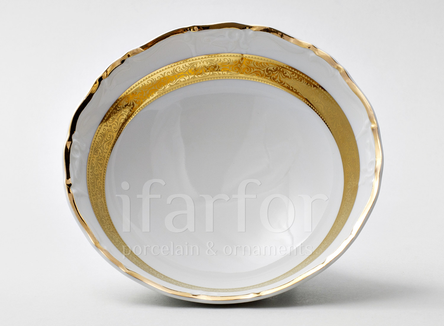 Салатник «Золотая лента» Форма: Мария Луиза. Фарфор. 160 мм.