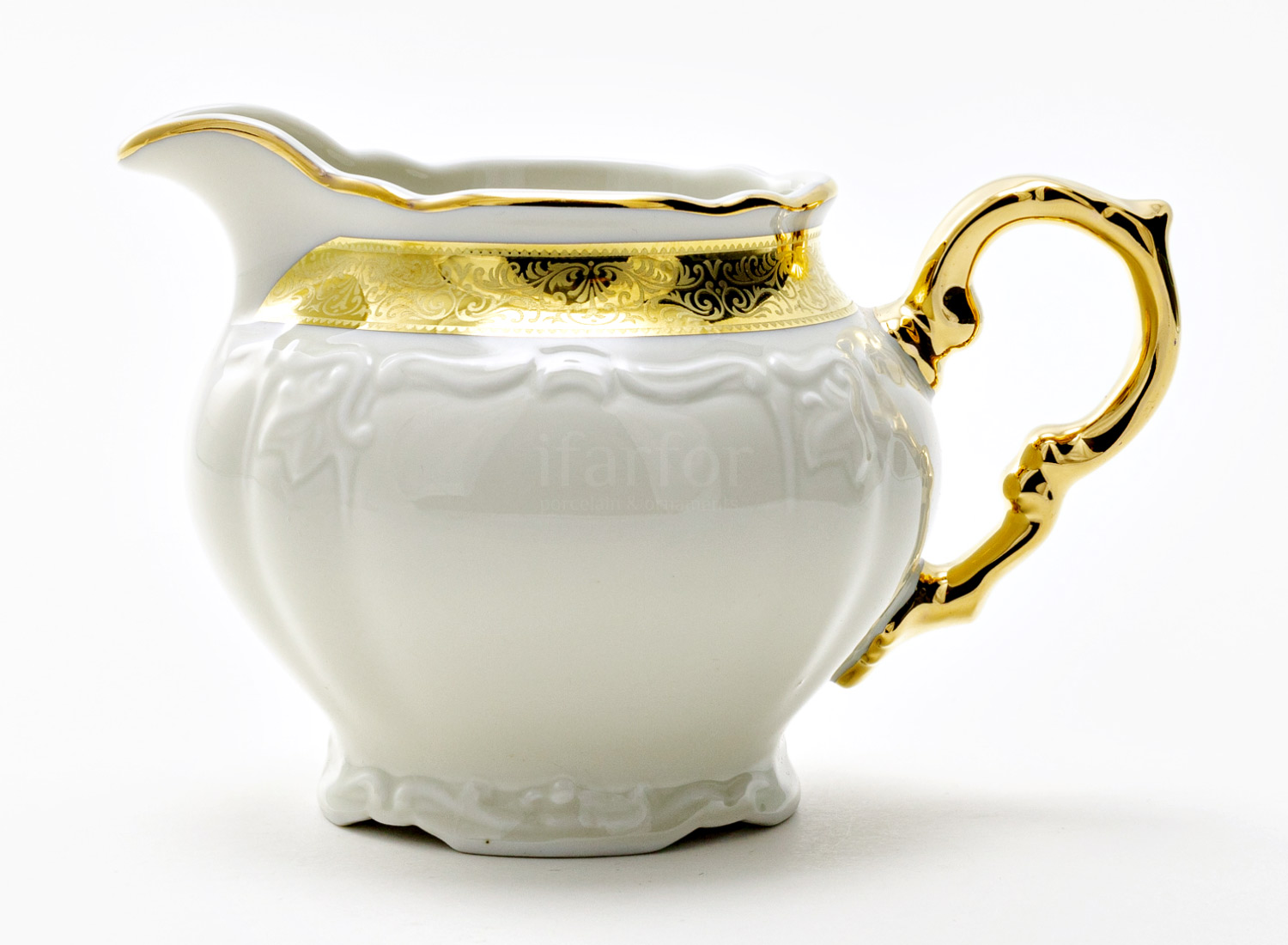 Сливочник «Золотая лента Ivory» Форма: Мария Луиза. Фарфор. 300 мл.