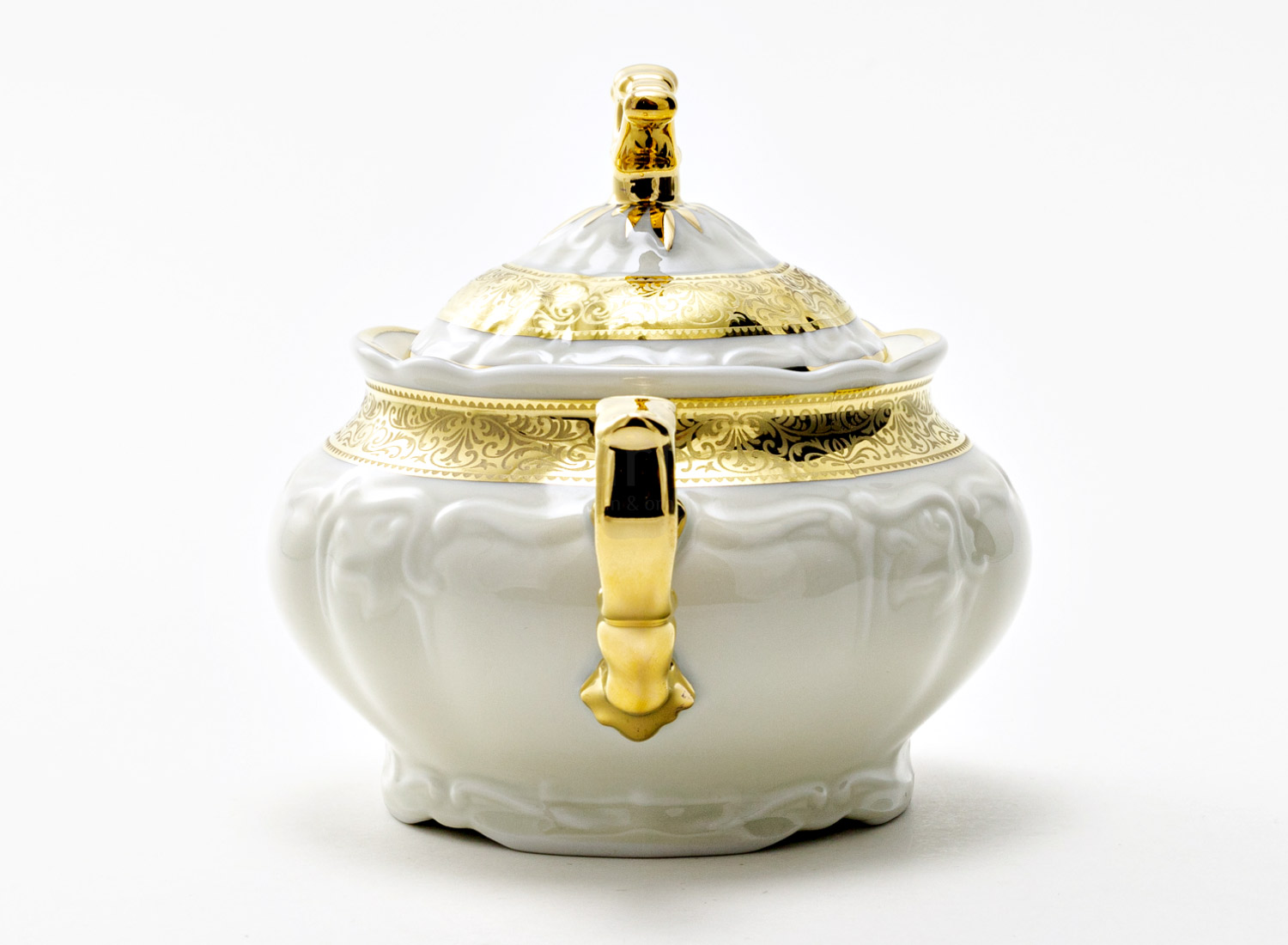Сахарница «Золотая лента Ivory» Форма: Мария Луиза. Фарфор. 350 мл.