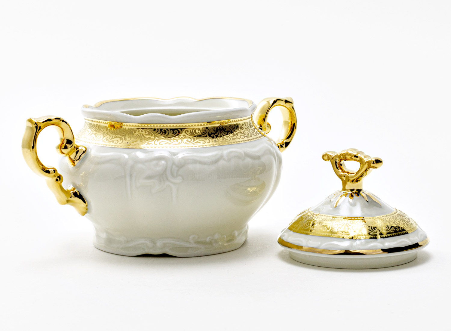 Сахарница «Золотая лента Ivory» Форма: Мария Луиза. Фарфор. 350 мл.