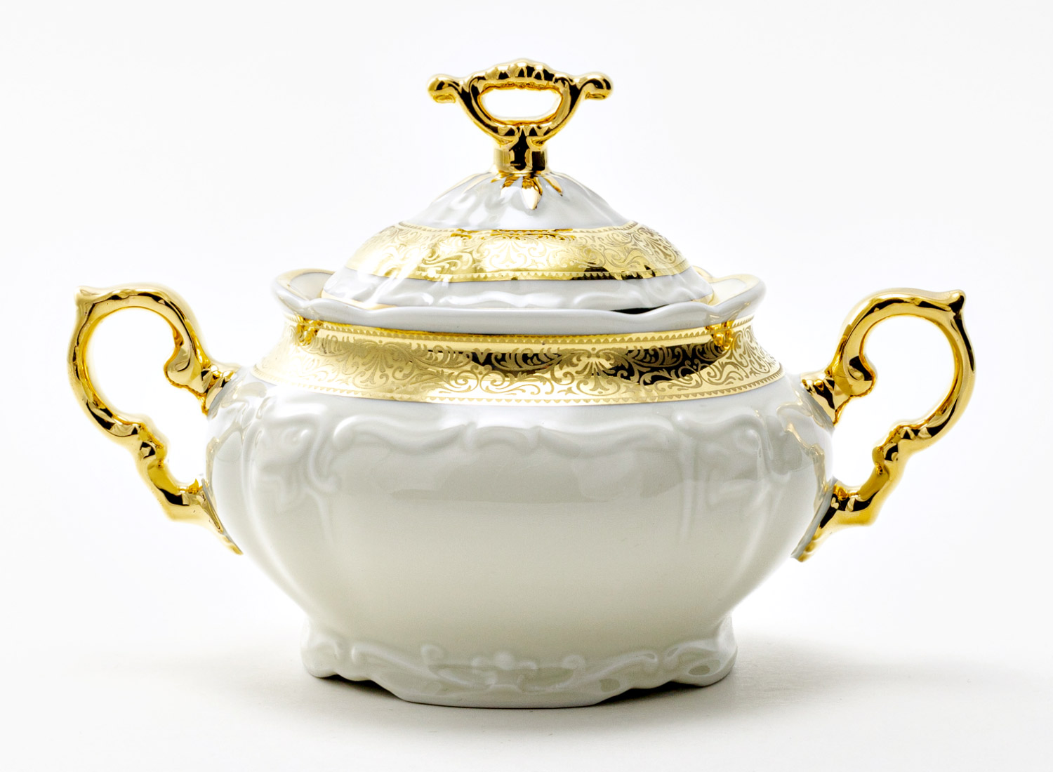 Сахарница «Золотая лента Ivory» Форма: Мария Луиза. Фарфор. 350 мл.