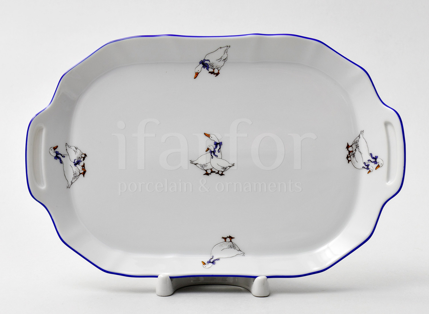 Поднос прямоугольный «Бернадотт Гуси» Форма: Bernadotte. Фарфор. 230 мм.