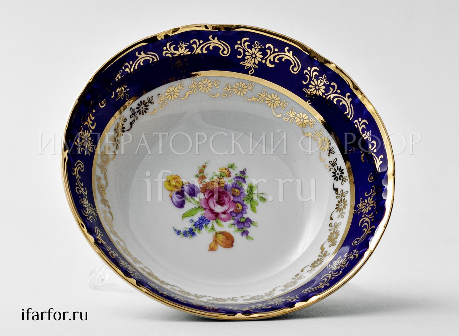 Салатник «Констанция Полевой цветок Кобальт» Форма: Констанция. Фарфор. 130 мм.
