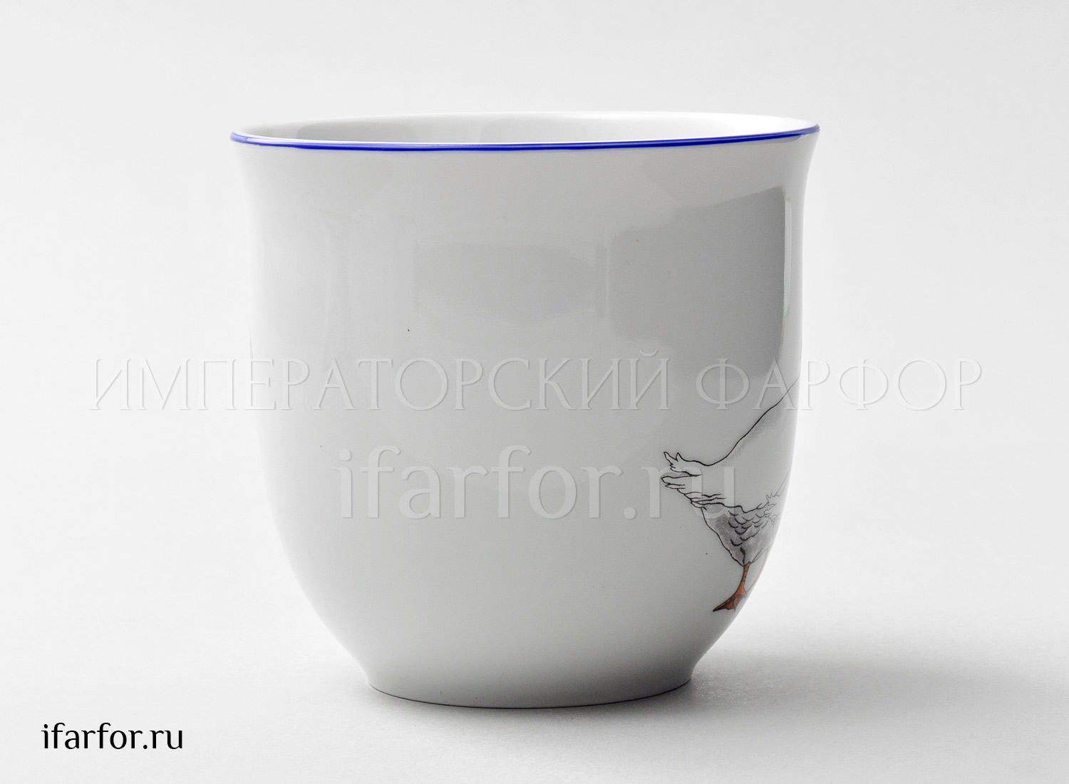 Кружка «Гуси. Два гуся смотрят вправо» Форма: Mirek. Фарфор. 450 мл.