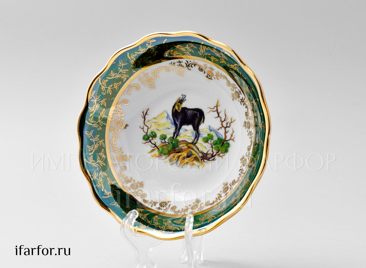 Салатник «Охота Зеленая» Форма: STERNE PORCELAN. Фарфор. 160 мм.
