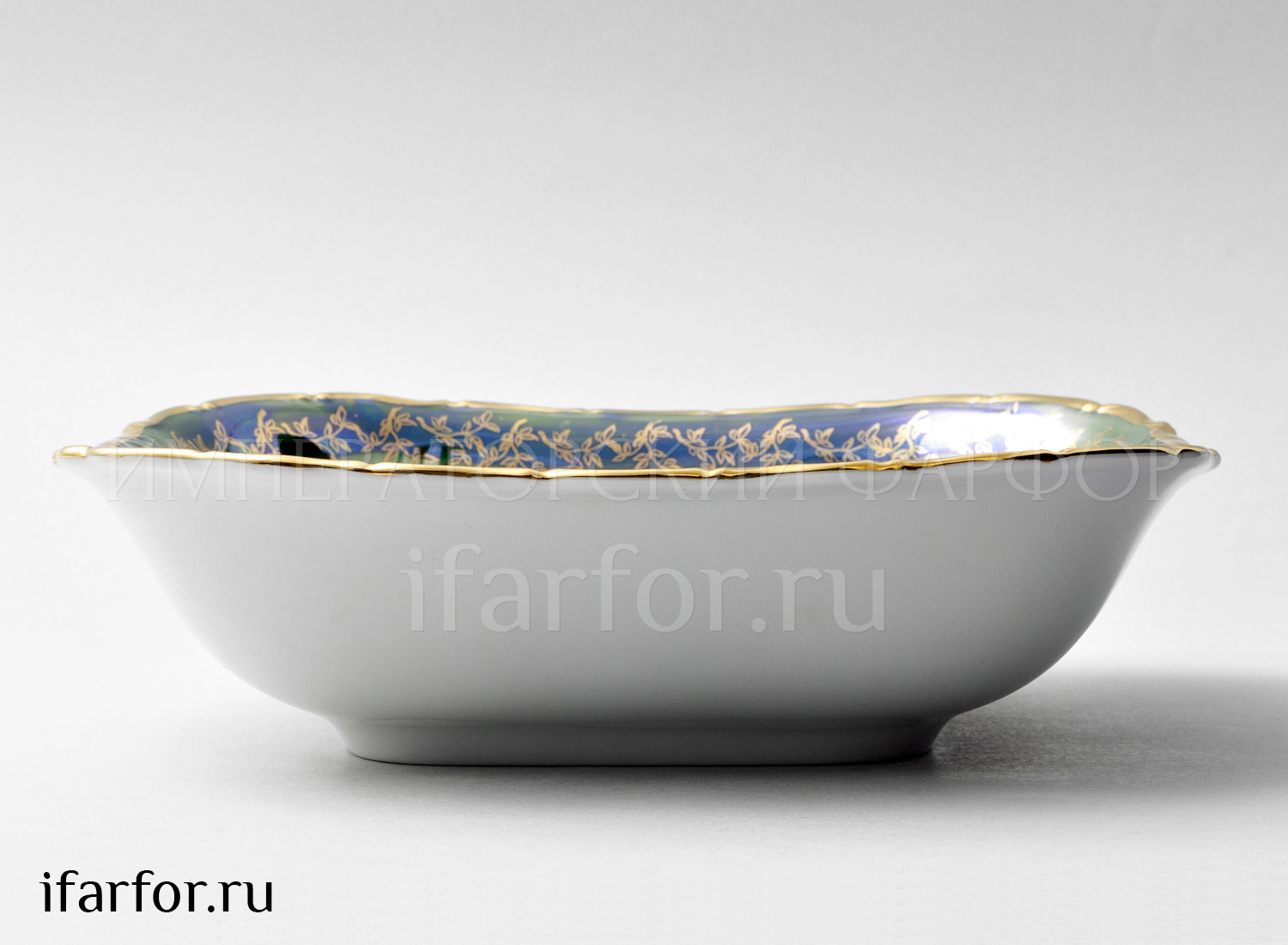 Салатник квадратный «Охота Зеленая» Форма: STERNE PORCELAN. Фарфор. 250 мм.