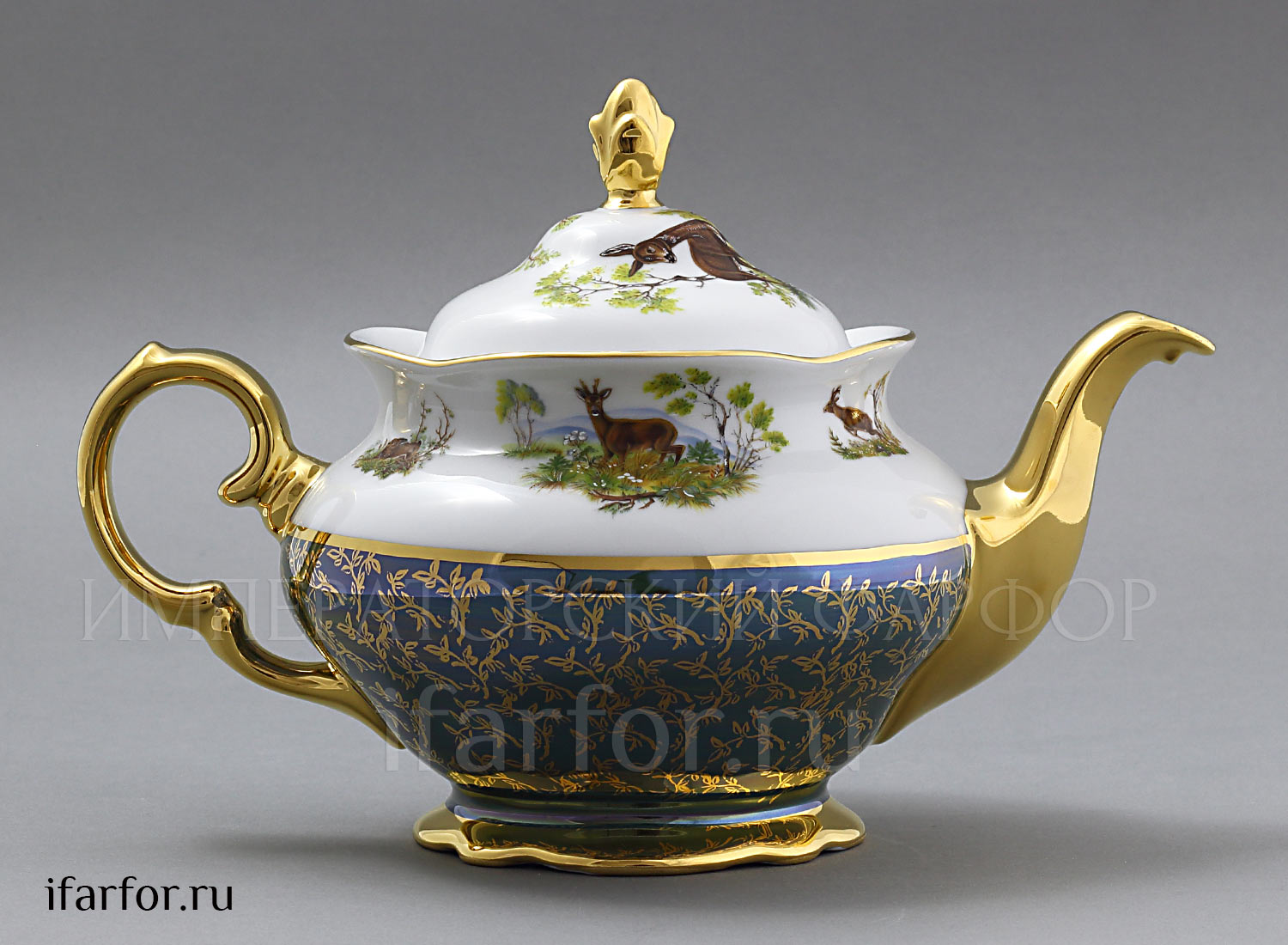 Чайник заварочный «Охота Зеленая» Форма: STERNE PORCELAN. Фарфор. 1200 мл.