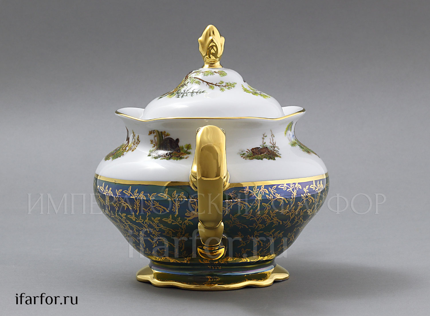 Чайник заварочный «Охота Зеленая» Форма: STERNE PORCELAN. Фарфор. 1200 мл.