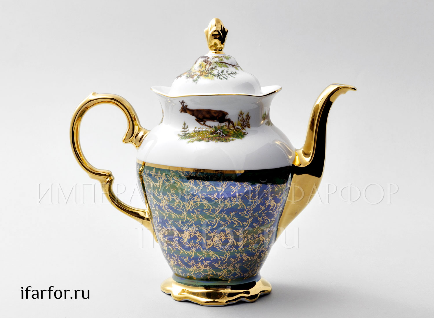 Кофейник «Охота Зеленая» Форма: STERNE PORCELAN. Фарфор. 1250 мл.