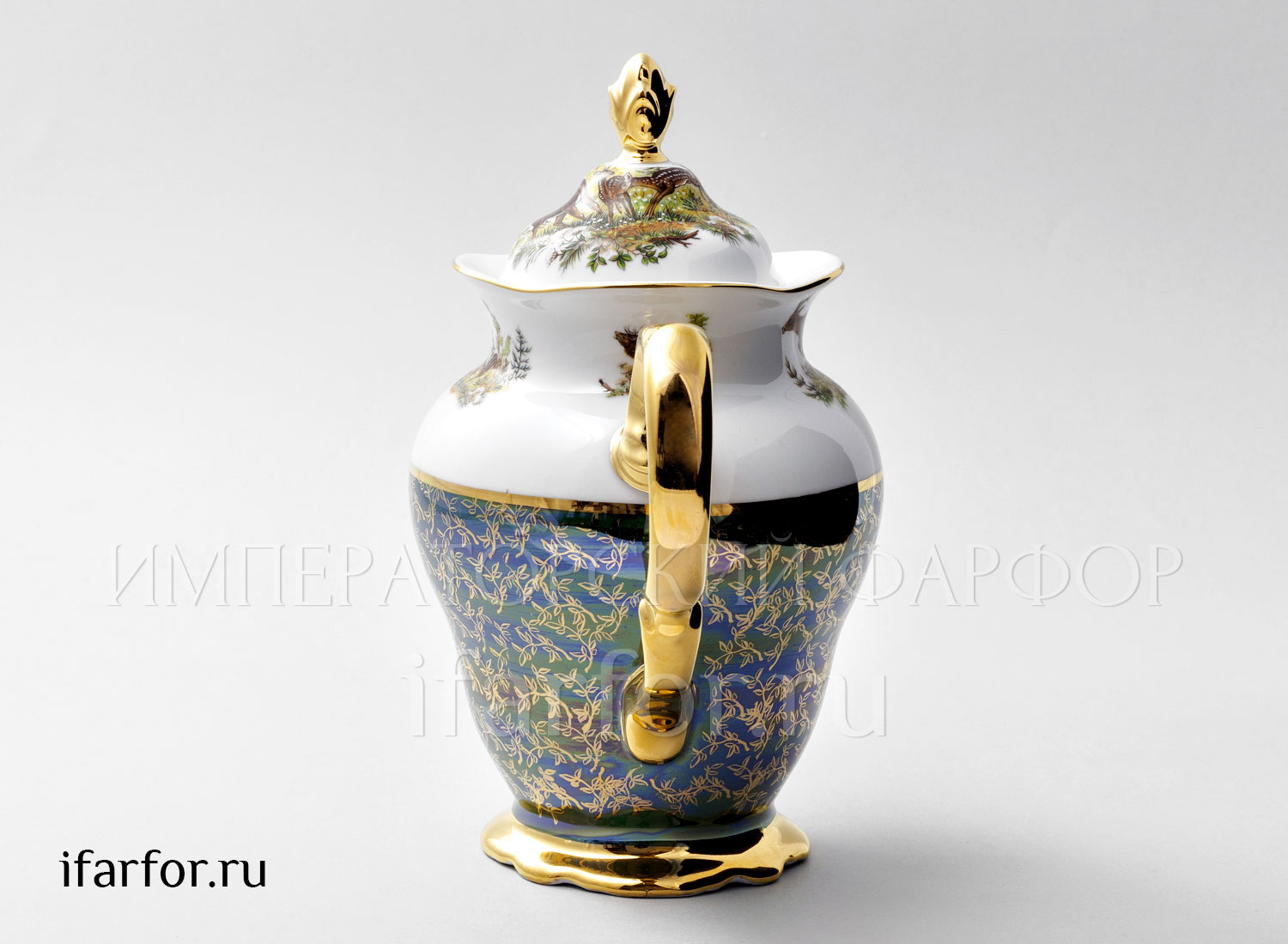 Кофейник «Охота Зеленая» Форма: STERNE PORCELAN. Фарфор. 1250 мл.