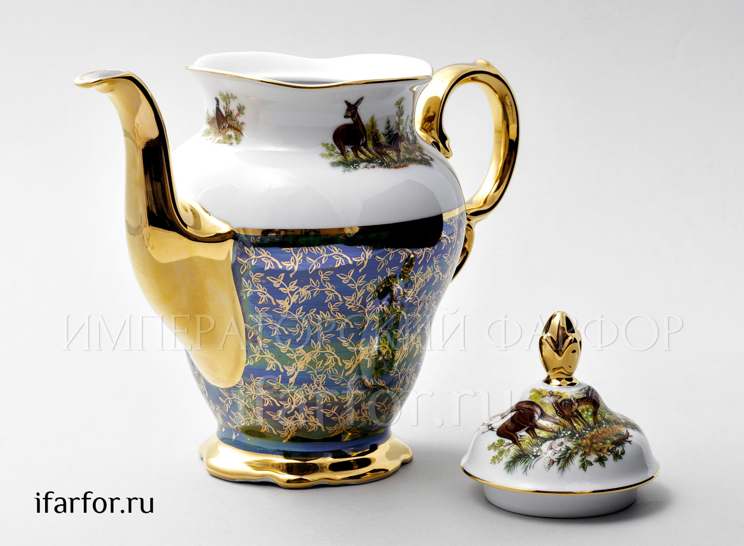 Кофейник «Охота Зеленая» Форма: STERNE PORCELAN. Фарфор. 1250 мл.
