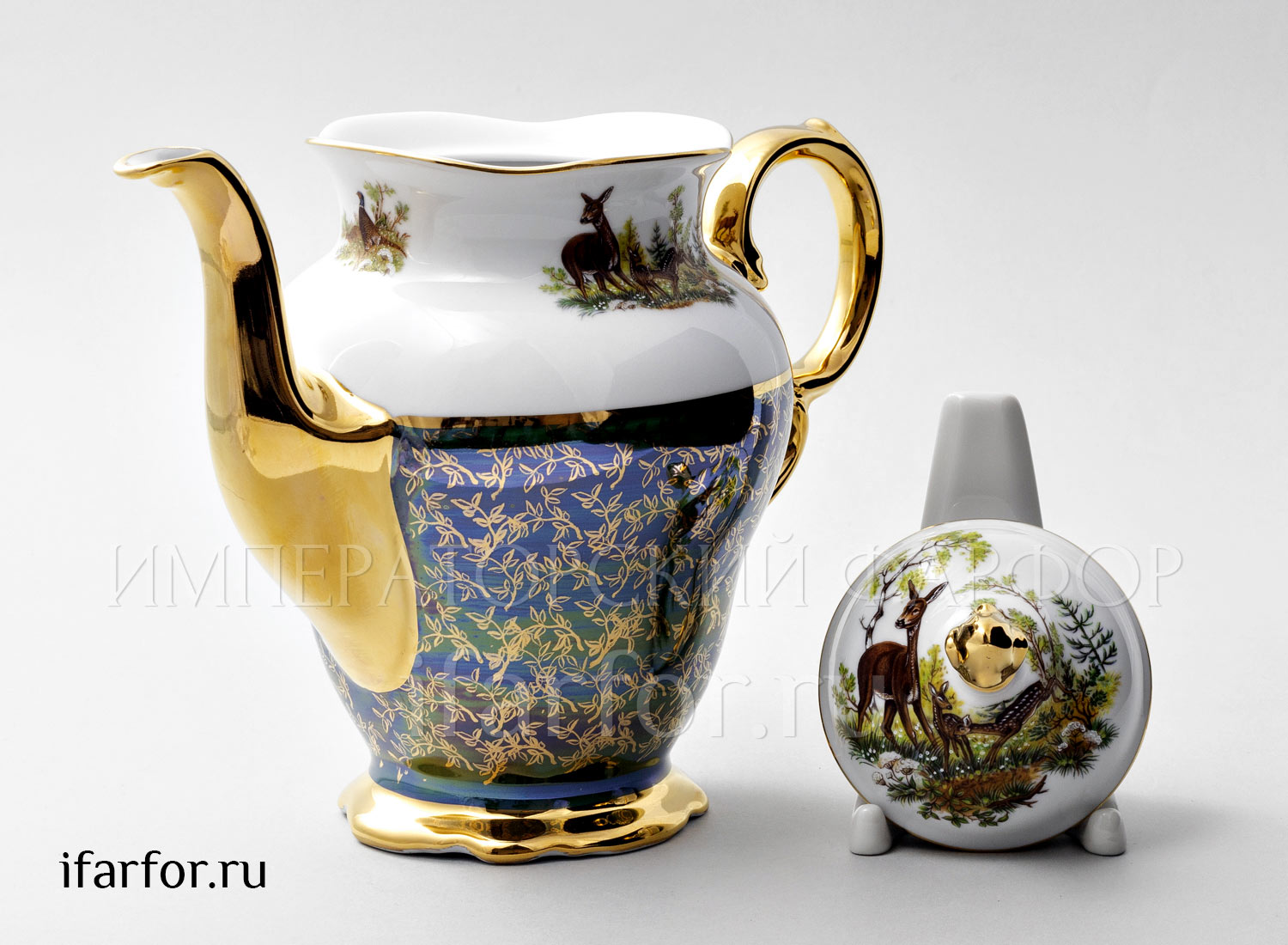 Кофейник «Охота Зеленая» Форма: STERNE PORCELAN. Фарфор. 1250 мл.